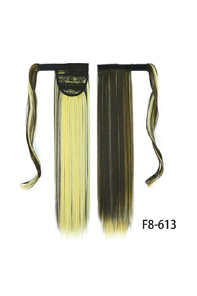 animis beauty Hair Extension 60 Cm, Straight Blonde Braided Ponytail, Synthetic Fiber With A Look