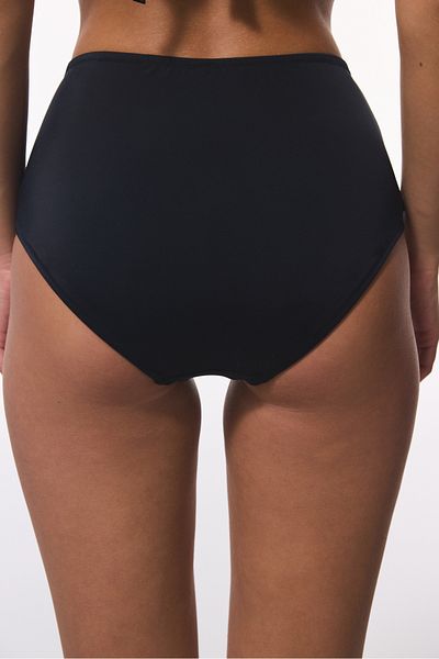 Penti Schwarzer neuer Bikini-Unterteil mit hohem Rüschen und hoher Taille