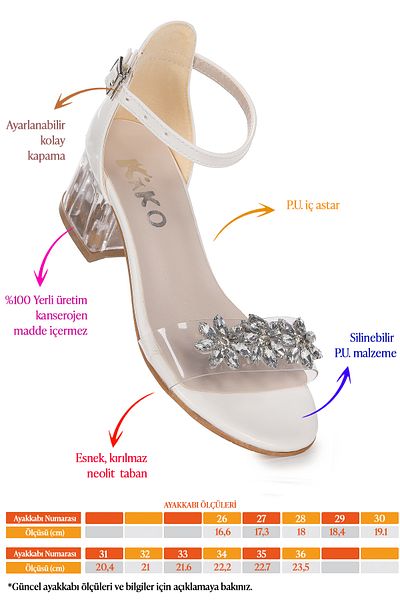Kiko Kids Yangu Piele Lacuita Stone Fata 3 Cm Sandale Transparente Cu Toc Pantofi Rochie De Seara