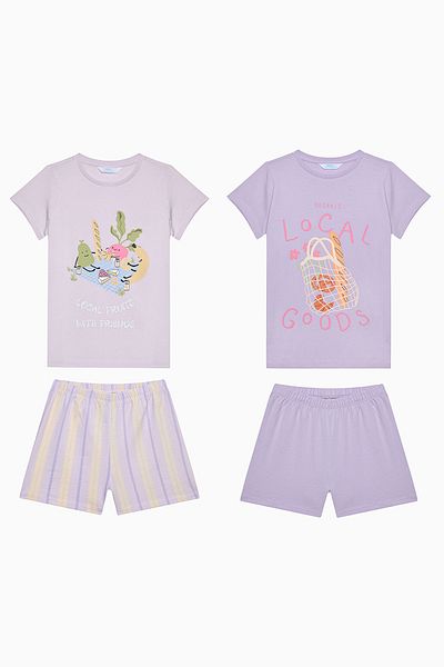 Penti Girl's Local Multicolored 2-Piece Pajama Set