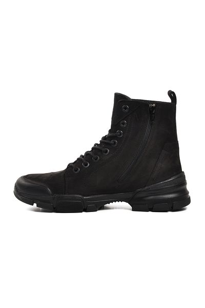 Hammer Jack Μαύρες ανδρικές μπότες από γνήσιο δέρμα Nubuck