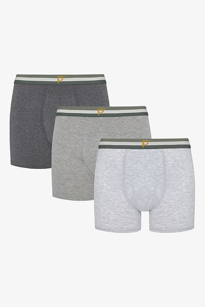 Penti Basic Gray Multicolored 3-Piece Boxer Briefs