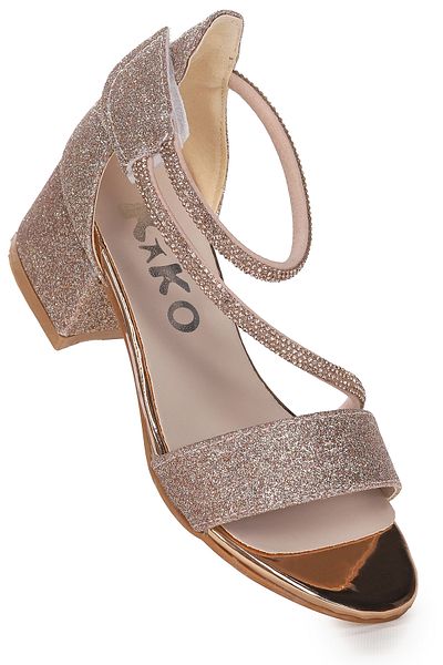 Kiko Kids Βραδινό φόρεμα Pisar Sand Glitter Daily για κορίτσια με τακούνι 4 εκ.