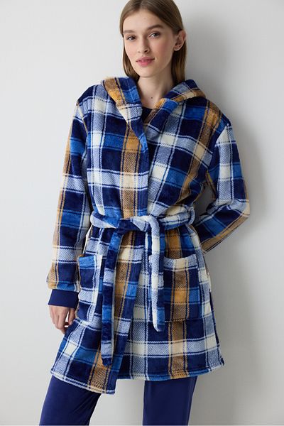 Penti Winter Day Fluffy Multicolored Dressing Gown