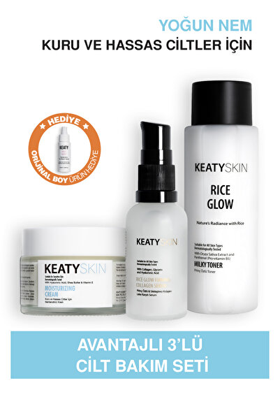 KEATY Kuru & Hassas Ciltler İçin Yoğun Nem Seti | Toner 200ml + Serum 30ml + ...