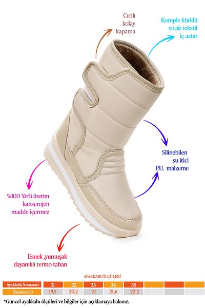 Kiko Kids Riko Girl's Thermo Snow Boots - Velcro Sole