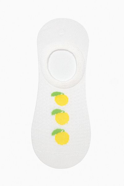 Penti Κάλτσες Sneaker 3 τεμαχίων Lemon Jacquard Λευκές Κίτρινες