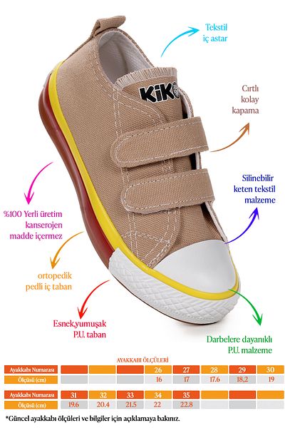 Kiko Kids Λινά Αθλητικά Παπούτσια για αγόρια - Λινά Velcro