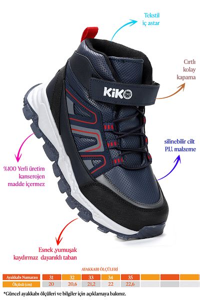 Kiko Kids Αθλητικά Μποτάκια Αγόρι - Kcal Thermo Sole, Velcro