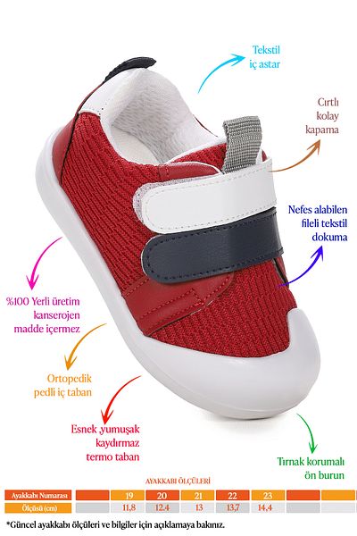 Kiko Kids Textile First Step Velcro Pantofi sport pentru bebelusi