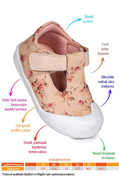 Kiko Kids Flower Velcro First Step Slippers Shoes for Baby Girl