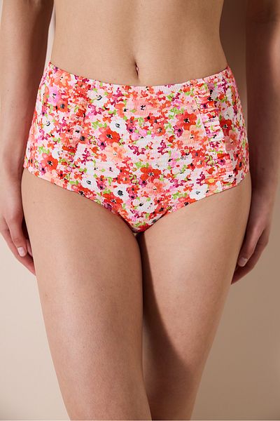 Penti Scarlett Ruffle High Waist Textured Multi Color Bikini Bottom