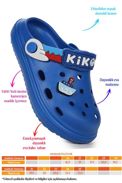 Kiko Kids Eva Beach Pool School Nursery Boys Slippers Twg 755-1