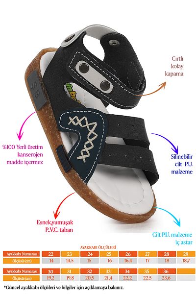 Kiko Kids Boy's Sandals Şb 2498-07