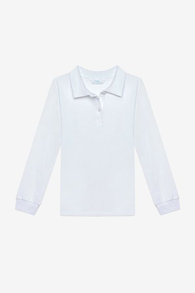 Penti Tricou unisex alb organic cu gât polo