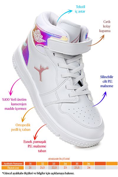 Kiko Kids Pantofi sport pentru fete Haykat Hologram Velcro
