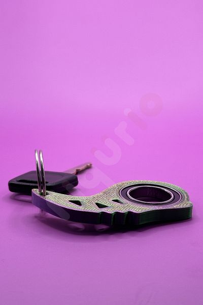 figurio Breloc Keyrambit de culoare dublă verde violet / breloc rotativ