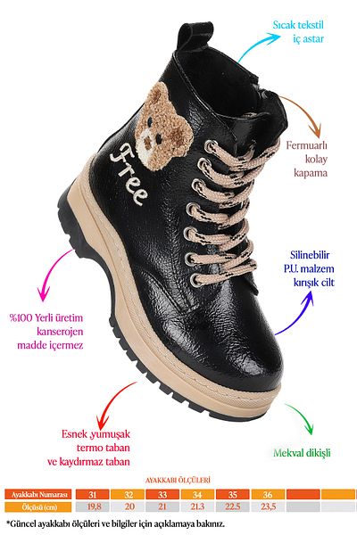 Kiko Kids Thermo Sole Girls' Boots 625 Wrinkled Skin