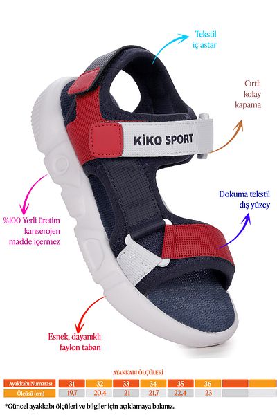 Kiko Kids Velcro Walking Boys' Sandals 2722-27