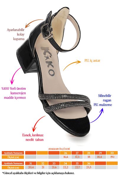 Kiko Kids Sarer Piele Lacuita Stone Fata Sandale Cu Toc 3 Cm Pantofi Rochie De Seara