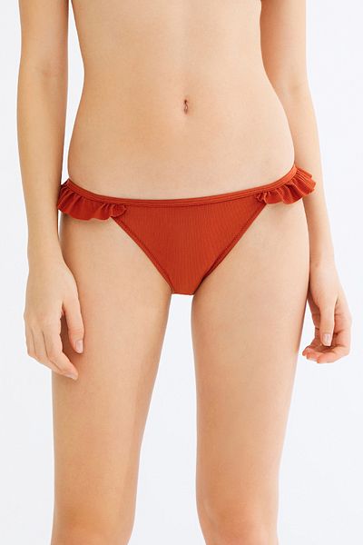 Penti Orange Canvas Frill Side Bikini Bottom