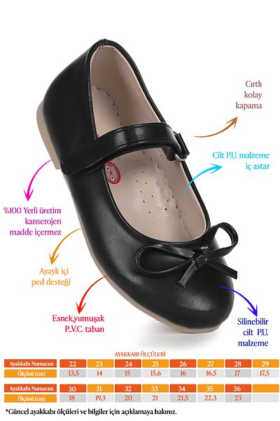 Kiko Kids Pantofi de balerină pentru fete cu fundă și velcro din piele Barbe