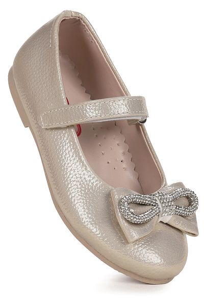 Kiko Kids Papion Papion Stone Velcro Pantofi de balerina pentru fete