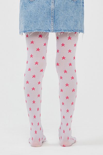 Penti White Pretty Red Star Pantyhose
