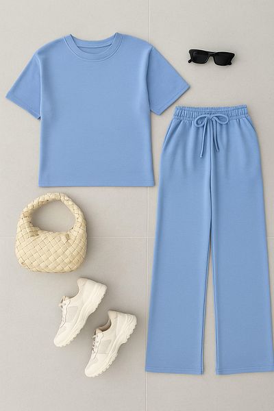 OTAKU Women's Modal Fabric Short Sleeve T-Shirt Tracksuit Set