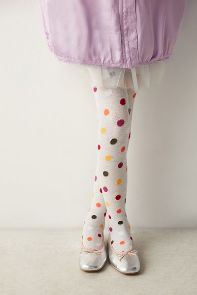 Penti Gray Pantyhose with Colorful Dot Detail