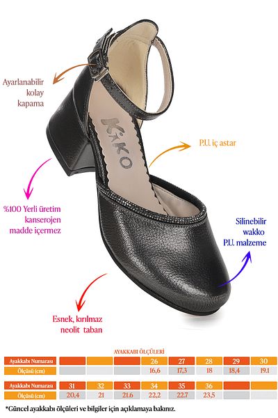 Kiko Kids Ressa Vakko Stoned Girl's 5 cm Heeled Sandals Evening Dress Shoes