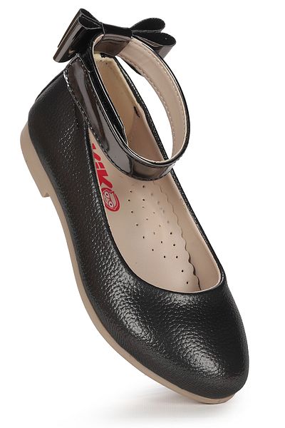 Kiko Kids Velcro Girls Bow Ballerina Shoes Aegean 205 Vakko Strap