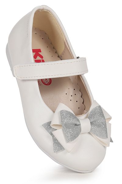 Kiko Kids Velcro Nisip Glitter Bow Fete Balerina Pantofi Ege 202 Skin