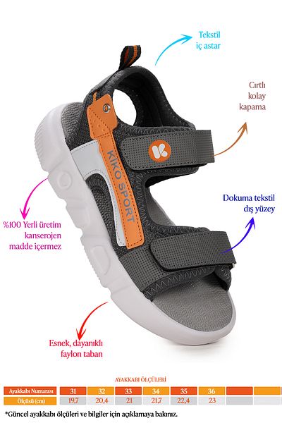 Kiko Kids Velcro Walking Boy's Sandals 201