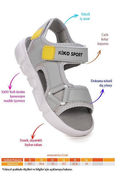 Kiko Kids Velcro Walking Boys' Sandals 2722-27