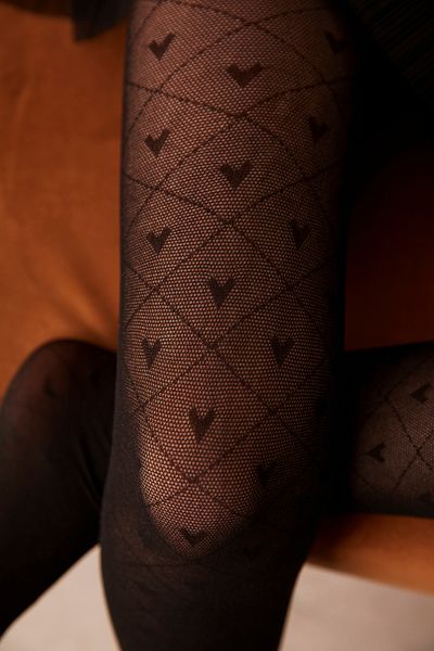 Penti Black Girls Heart Pantyhose
