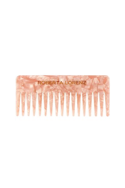 Roberta Lorenz Women's Pink Pearlescent Wide Tooth Comb/ Portable/ 15 Cm/ Acetate Material