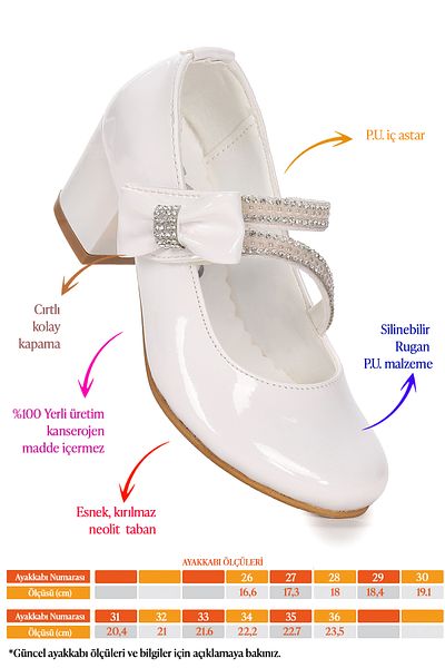 Kiko Kids Aisha Patent Leather Daily Girl's 4 cm Heeled Evening Dress Shoes