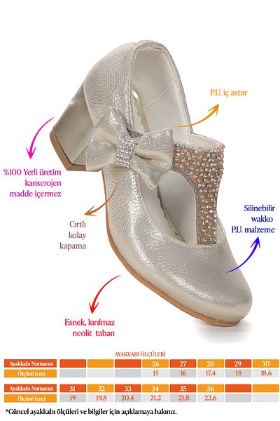Kiko Kids Pantofi de seara cu toc de 4 cm pentru fete Cherish Daily
