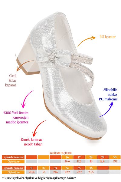 Kiko Kids Pantofi de seară balerină pentru fete cu sclipici albe