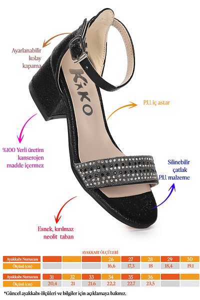 Kiko Kids Elinor Cracked Daily Fata Copil Toc 3 Cm Sandale Pantofi Rochie De Seara