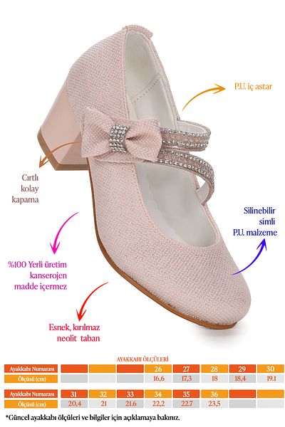 Kiko Kids Aisha Sand Silvery Daily Pantofi de seara pentru fete cu toc de 4 cm