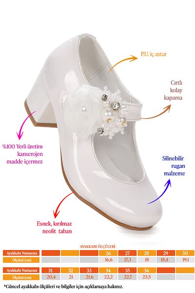Kiko Kids Angelina Patent Leather Daily Girl's 4 cm Heeled Evening Dress Shoes