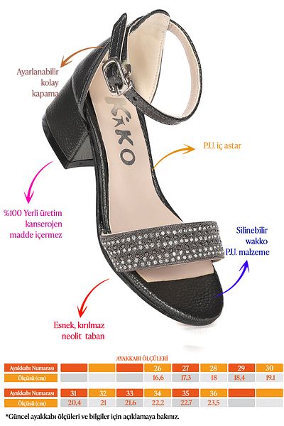 Kiko Kids Elinor Vakko Daily Girl's Sandale cu toc de 3 cm Pantofi de seara