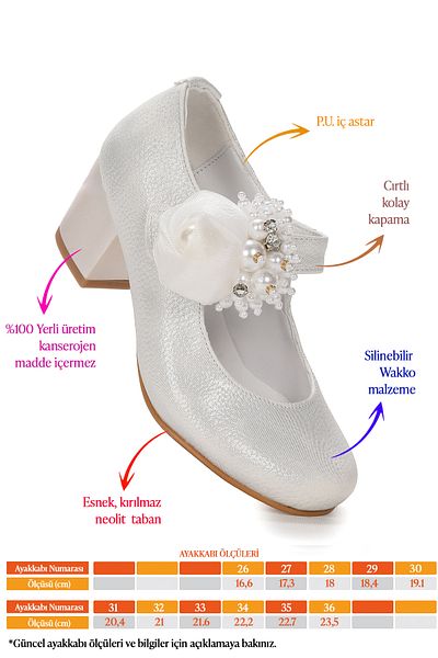 Kiko Kids Angelina Vakko Daily Girl's 4 cm Heeled Evening Dress Shoes