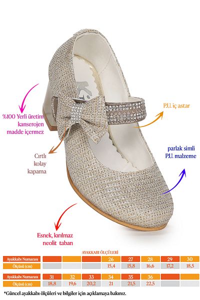 Kiko Kids Cameli Çupra Daily Pantofi de seara pentru fete cu toc de 4 cm