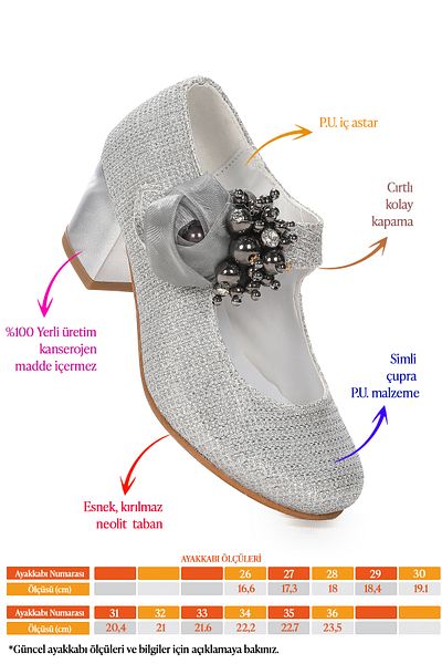 Kiko Kids Angelina Çupra Daily Girl's Pantofi de seara cu toc de 4 cm