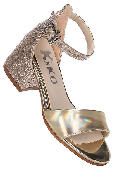 Kiko Kids Ежедневни сандали на ток Sheila Mirror Sand за момичета 3 см