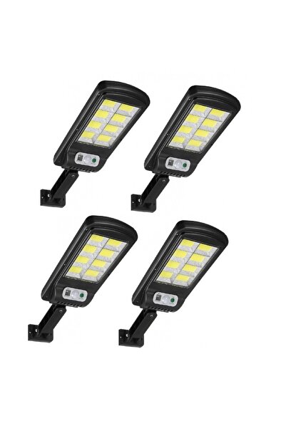 divendi-ro Set 4 x felinare solare stradale cu 8 rame, 30W 160 LED-uri, senzo...
