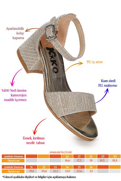 Kiko Kids Sandale cu toc de 3 cm Alexa Daily pentru fete